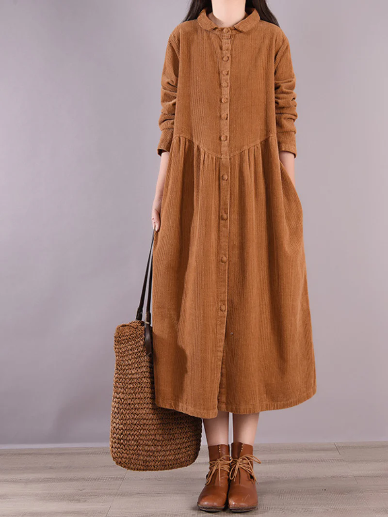 Casual Loose Midi Dress, Formal Button Midi Dress, Little Women Dresses, Midi Dresses - Image 4