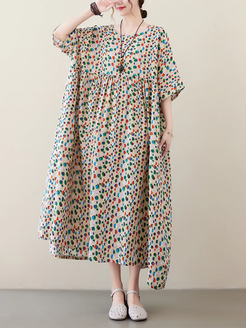 Womens Casual Summer Fashion Floral Smock Dress - Image 2