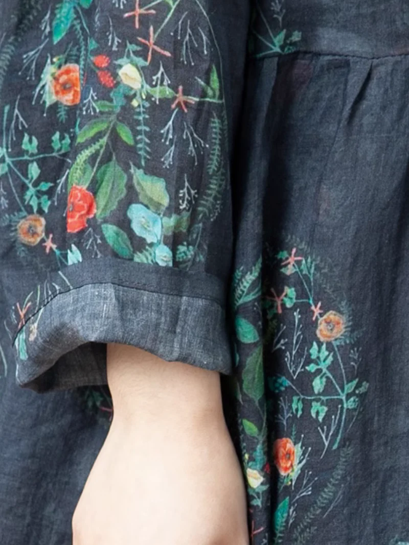 Chic Comfort Spring Loose Printed A-Line Dress - Image 3