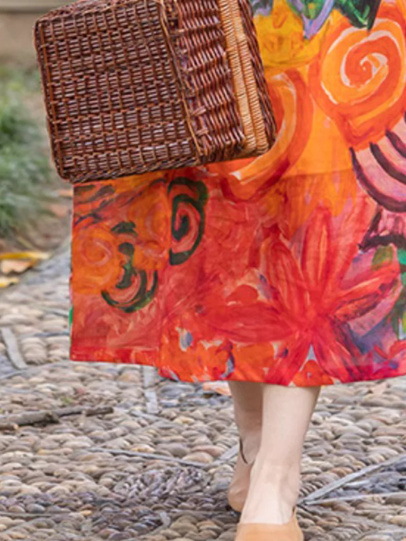 Colorful Creations Hand-painted A-Line Dress - Image 4