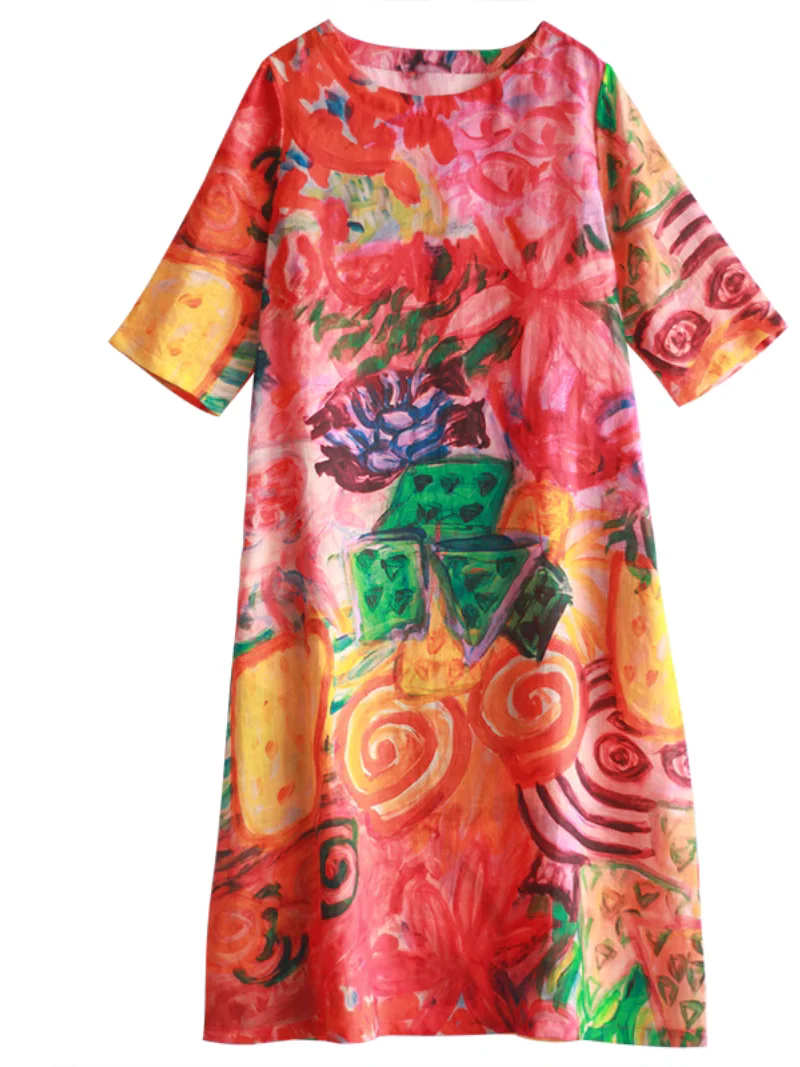 Colorful Creations Hand-painted A-Line Dress - Image 5