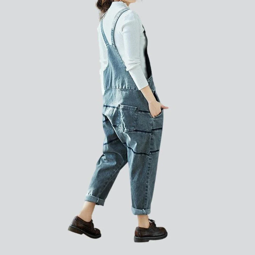 Women's denim jumpsuit with lines - Image 6