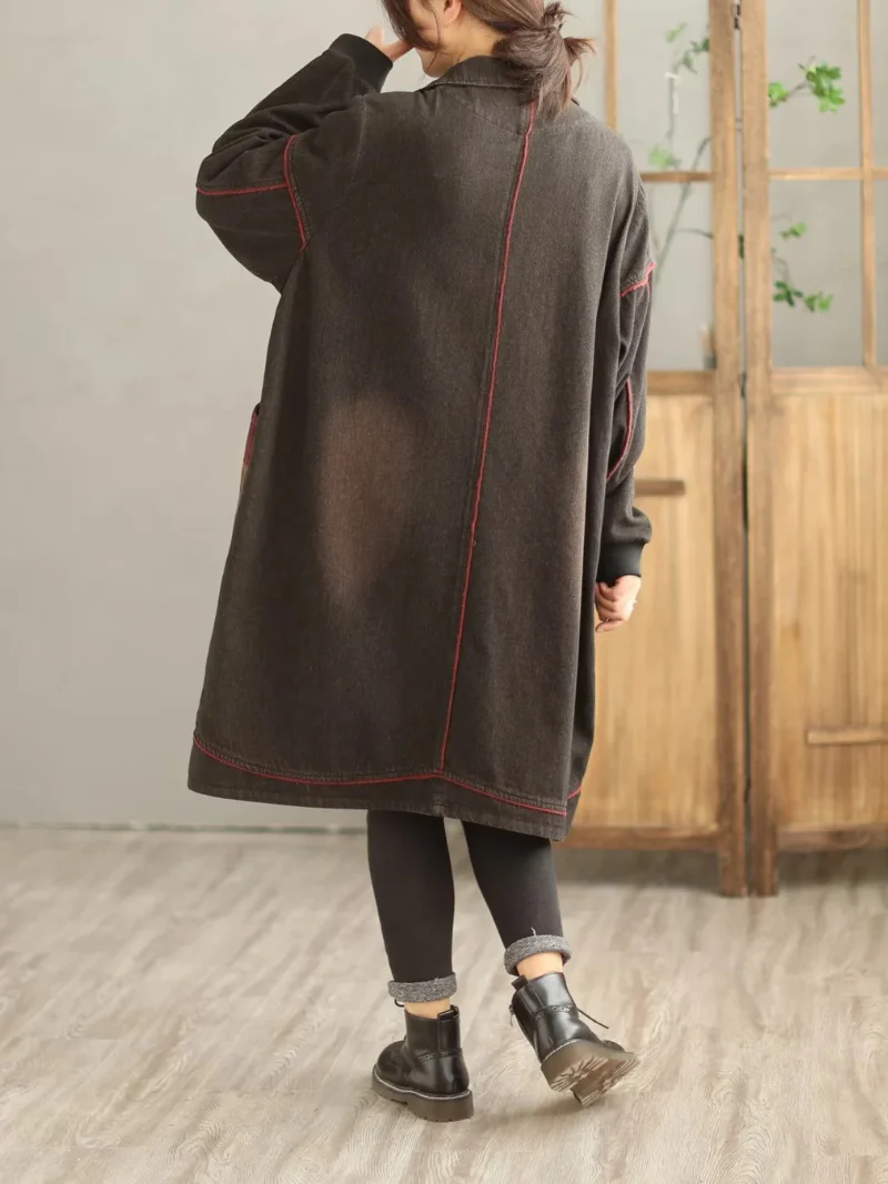 Denim Long Sleeves Shirt Dress - Image 3