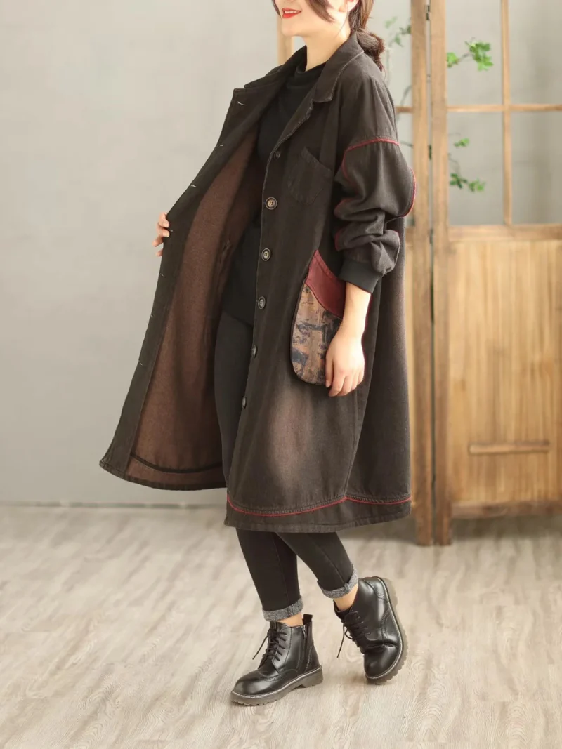 Denim Long Sleeves Shirt Dress - Image 5