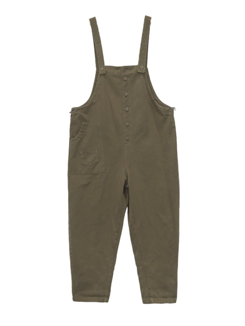 Stay Stylish Comfortable Loose Solid Dungarees - Image 5