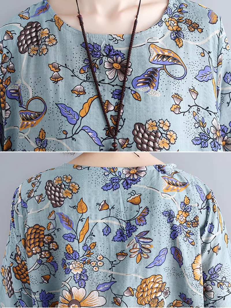 Elegant Floral Mid-length A-Line Dress - Image 7