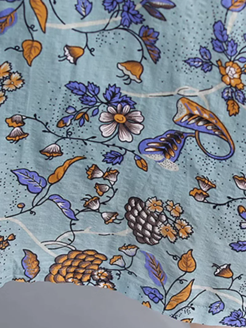 Elegant Floral Mid-length A-Line Dress - Image 8