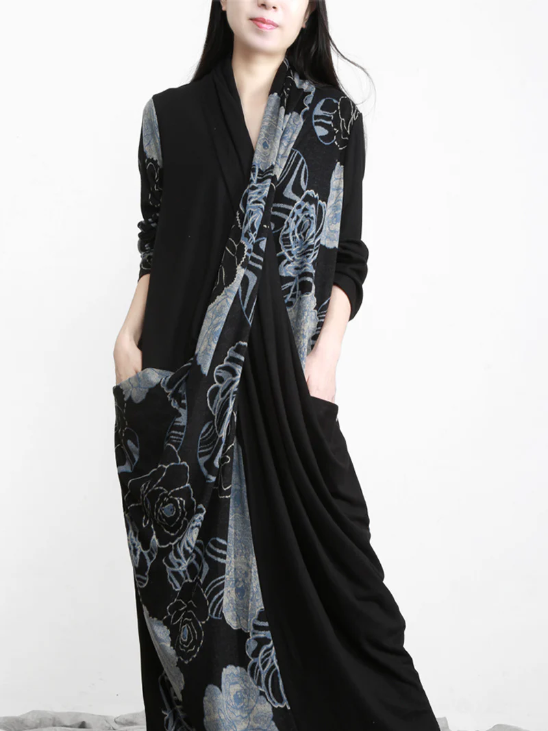 fashionable skirt v-neck long beautiful maxi dress - Image 3