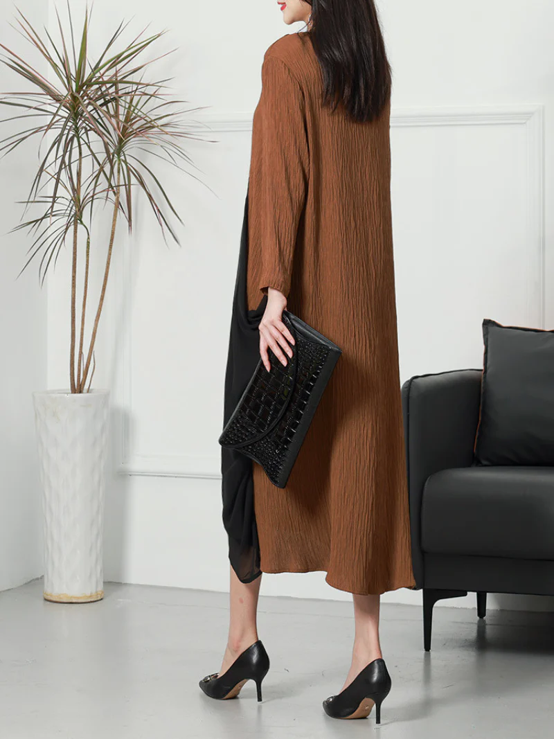 Summer Formal Elegant Loose Long Sleeves Midi-Dress - Image 3