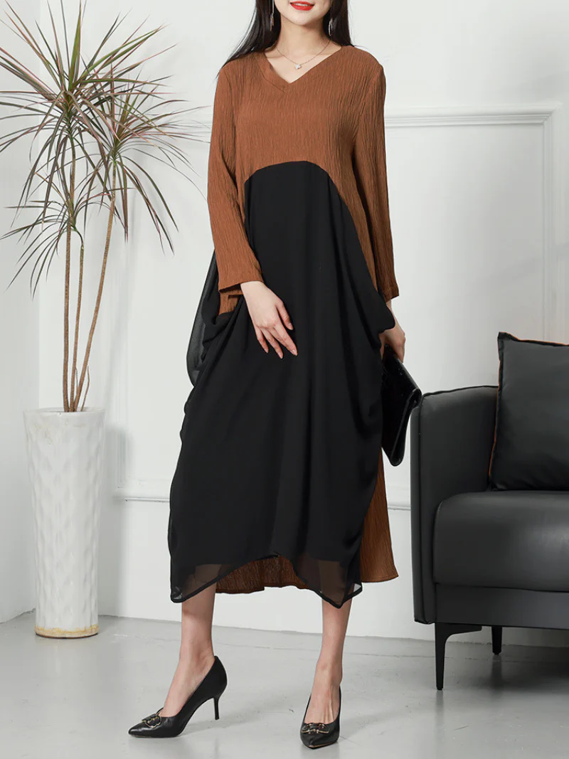Summer Formal Elegant Loose Long Sleeves Midi-Dress - Image 4
