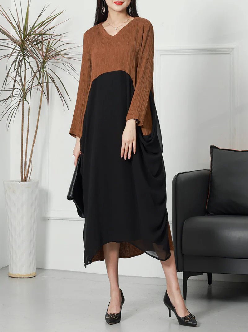 Summer Formal Elegant Loose Long Sleeves Midi-Dress - Image 6