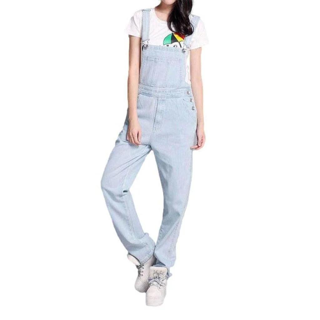 Women's light blue denim overall - Image 2