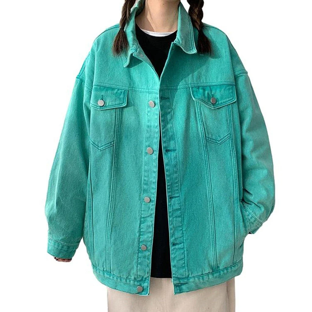 Women's long oversized denim jacket - Image 2