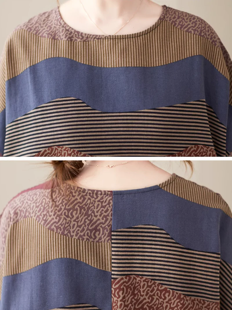 A Brush with Fashion Loose Mid-Length Striped A-Line Dress - Image 7