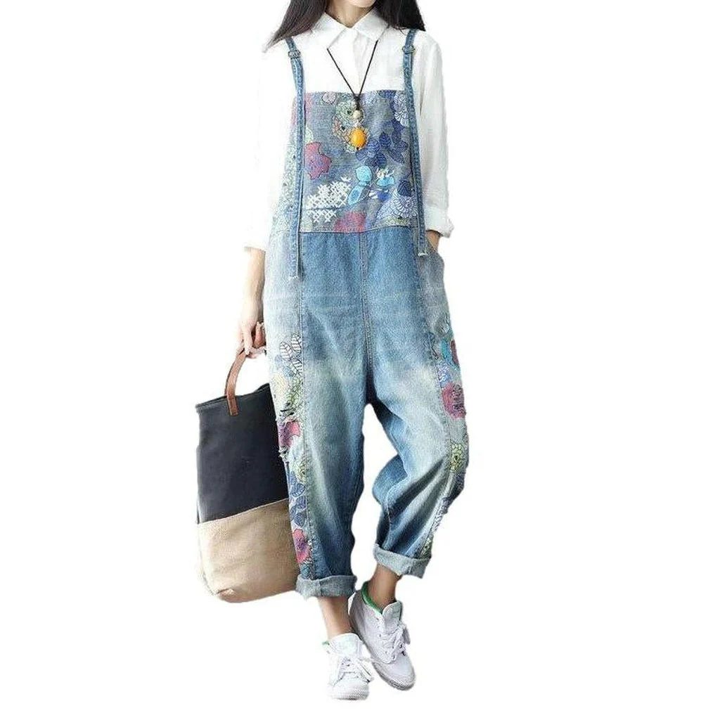 Women's overall painted with flowers - Image 8