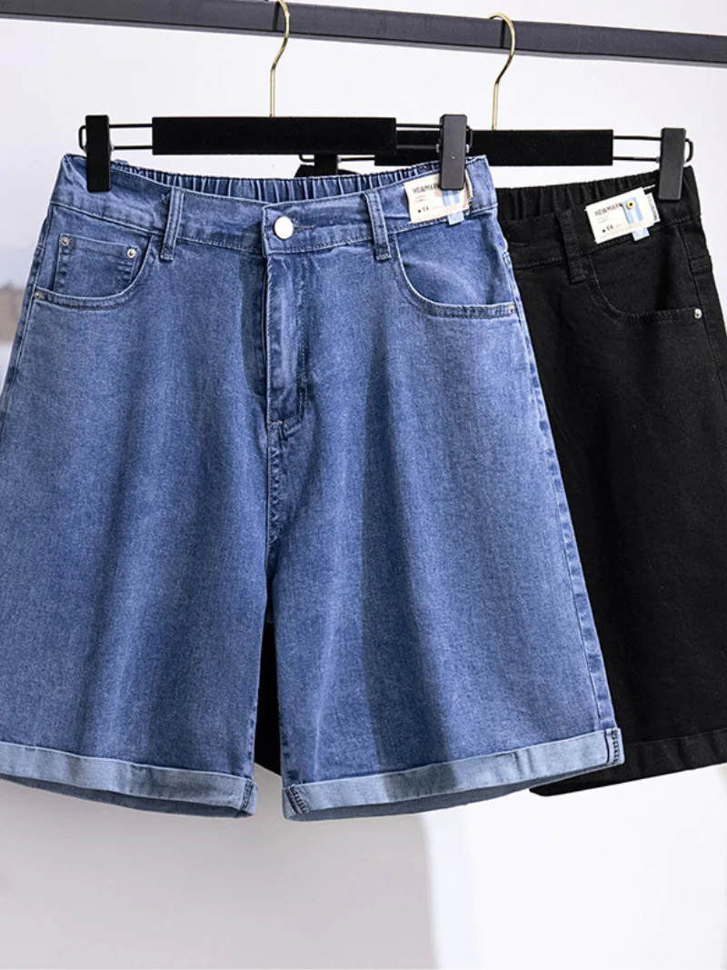 oversize causal high waist loose short bottom pants jeans - Image 2