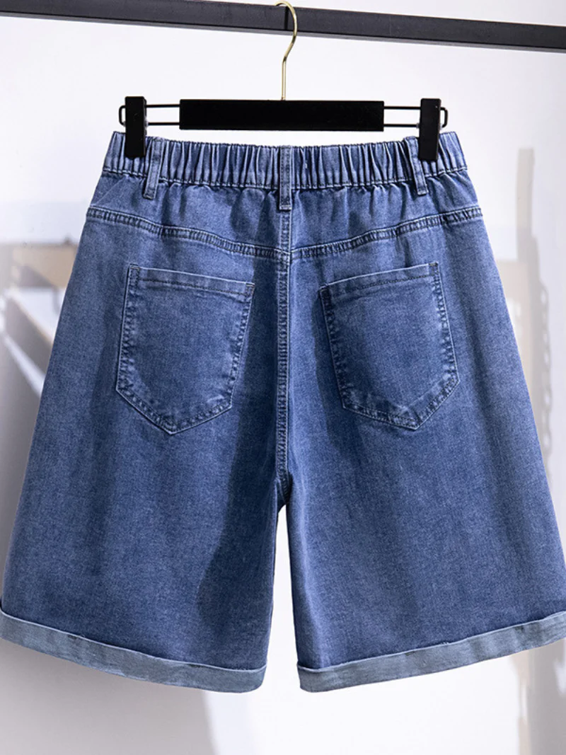 oversize causal high waist loose short bottom pants jeans - Image 3