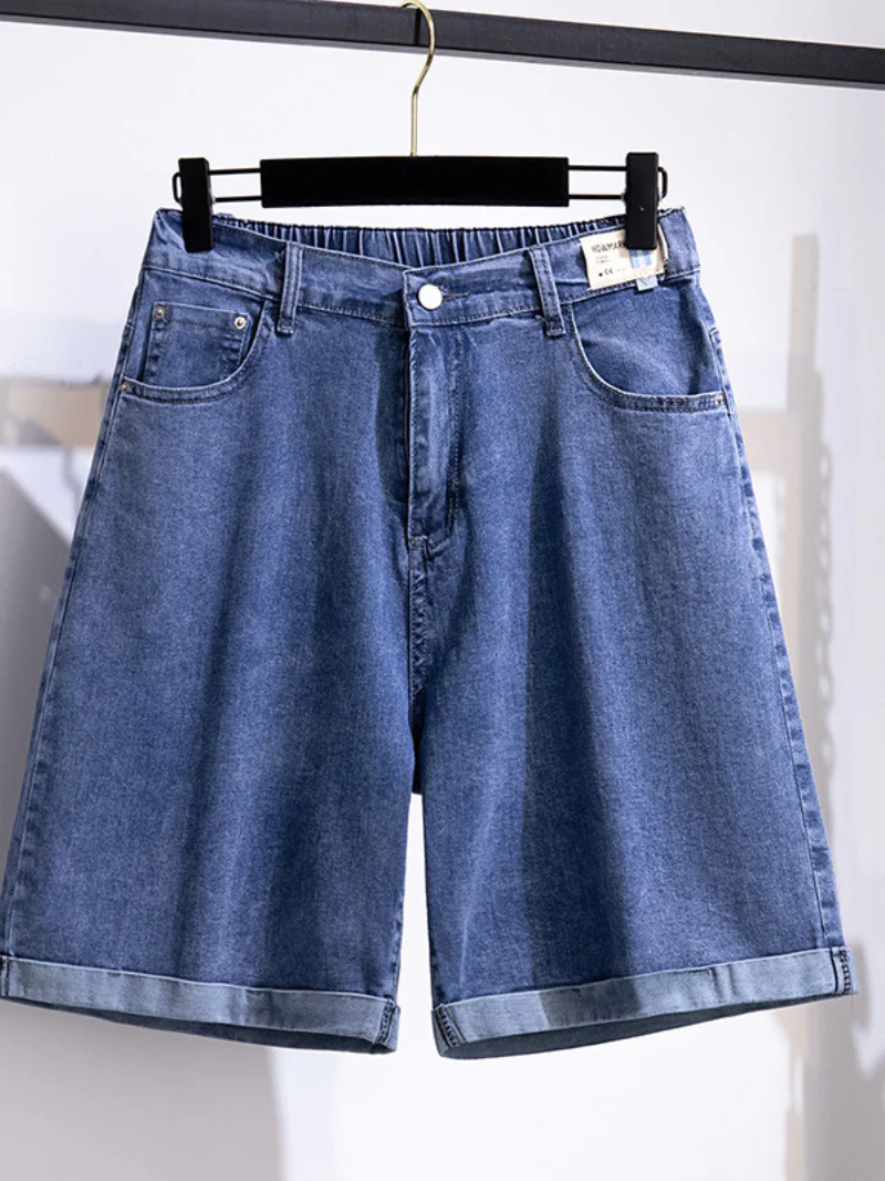 oversize causal high waist loose short bottom pants jeans - Image 4
