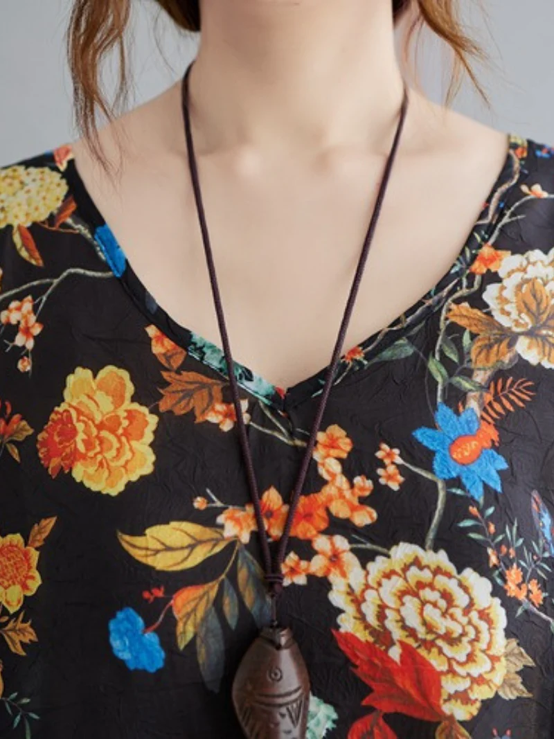 My Heart Big Flower Loose Tops - Image 4