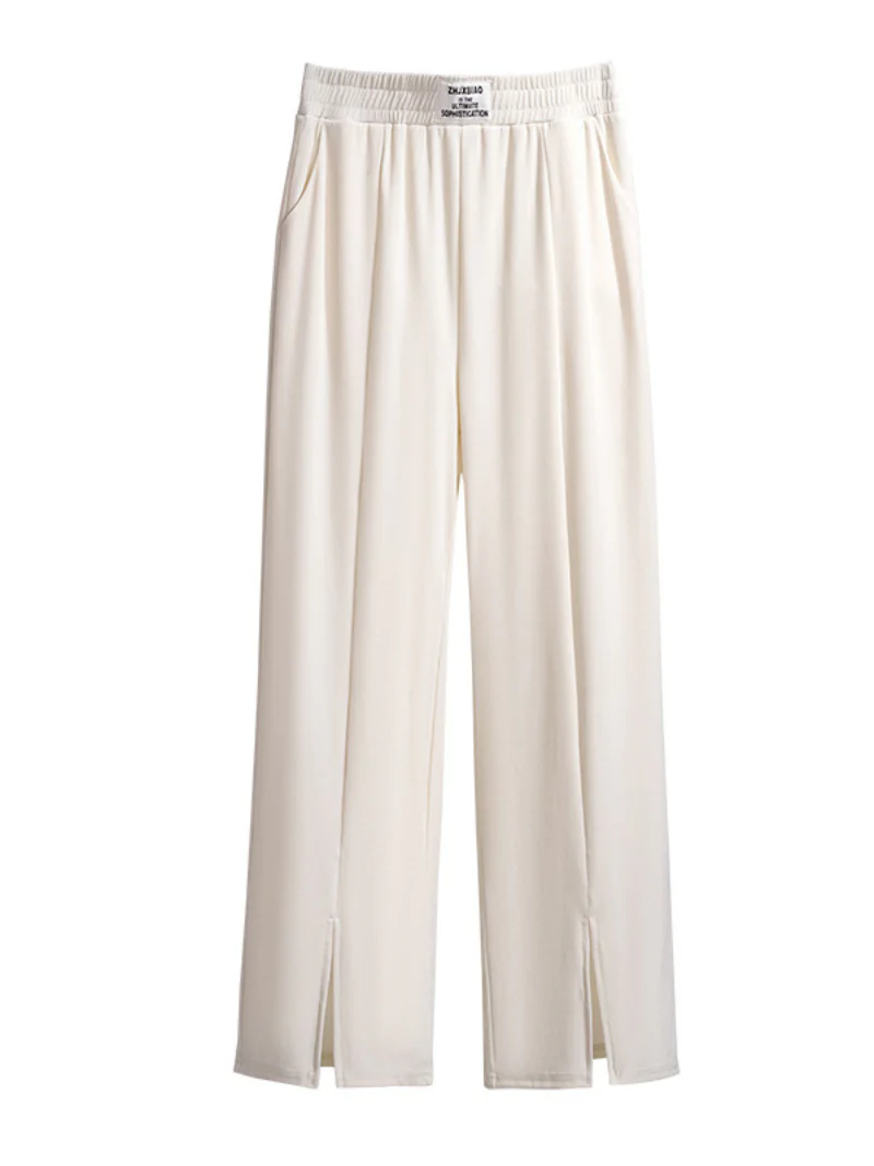 summer high waist straight pants loose ice silk trousers - Image 3