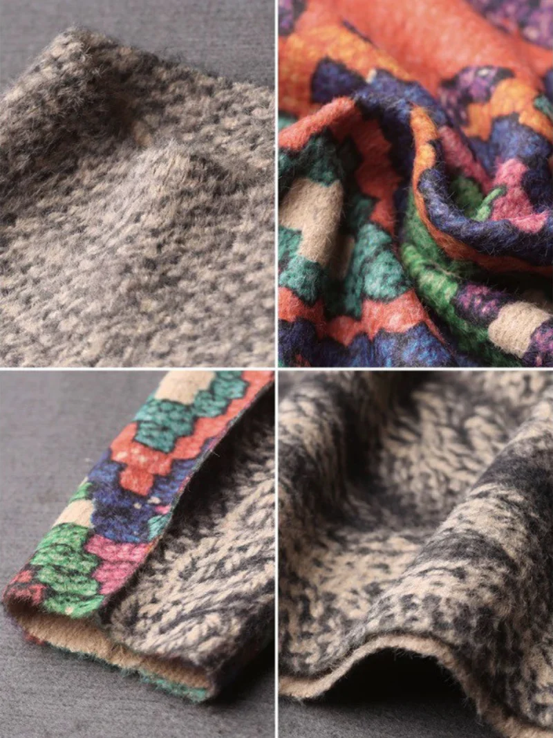 Thickened Knitted Loose Half-High Collar Long-Sleeved Sweater - Image 3