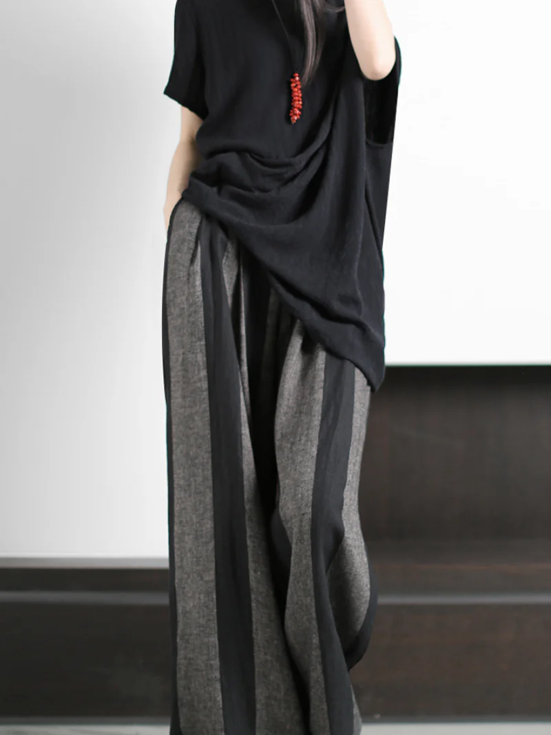 two piece set irregular shirt wide-leg pants dress - Image 3