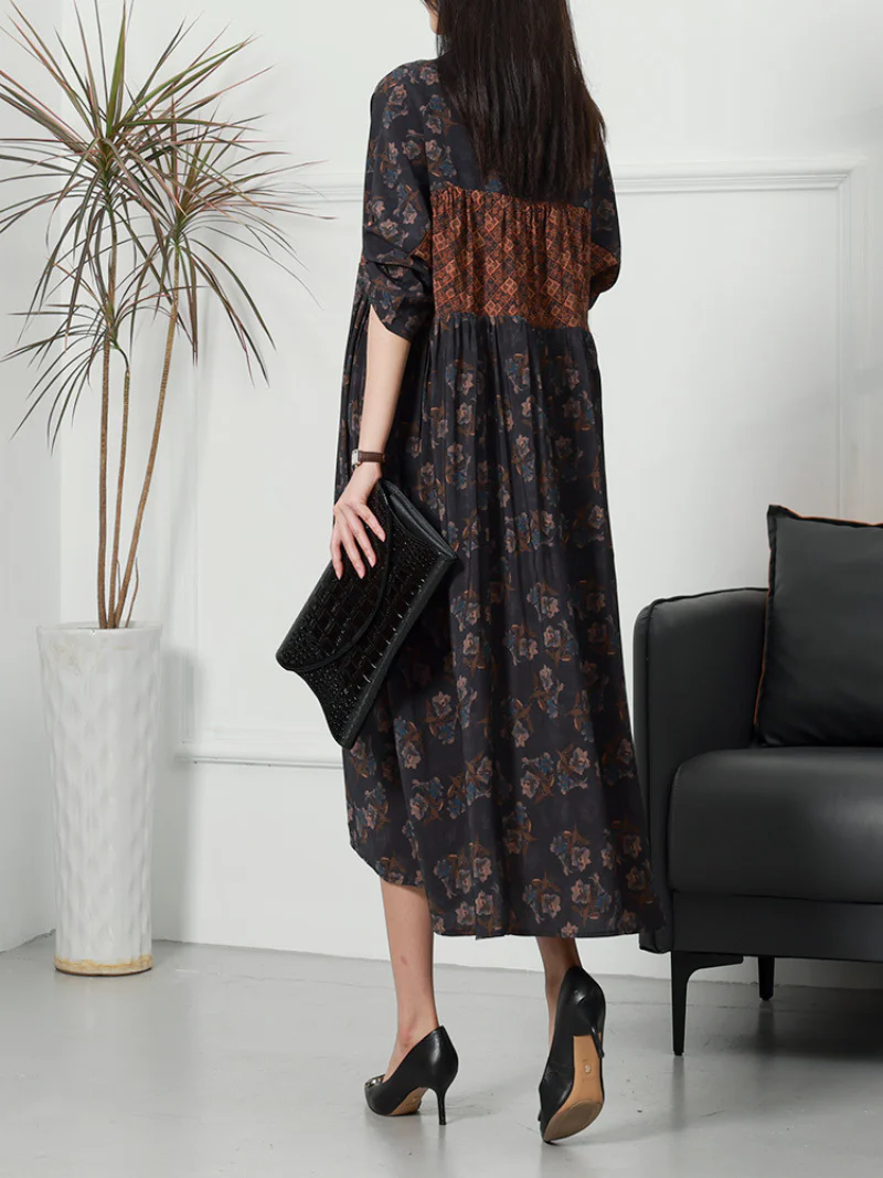 Vintage Summer Beautiful Casual Side Pocket Midi Dress - Image 6