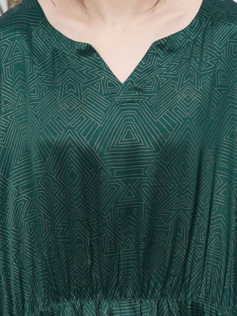 Womnen's Spring Loose Stylish V-Neck Long A-Line Dress - Image 6