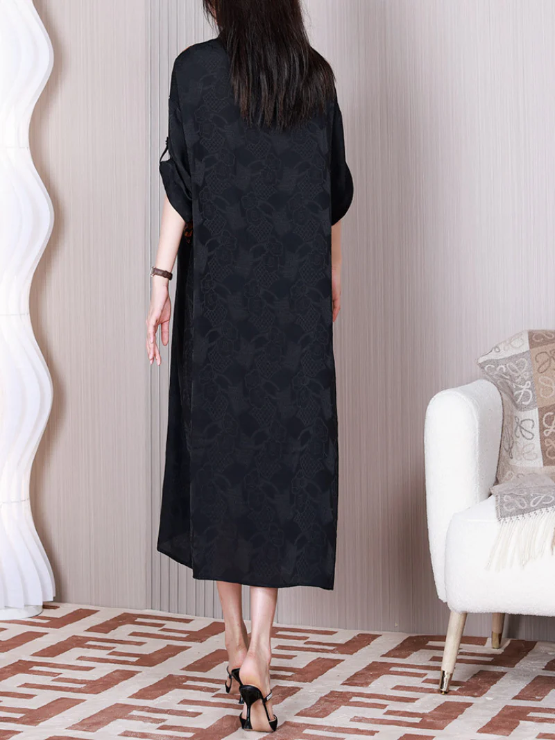 Wonderful Tonight Lapel Collar A-line Dress - Image 4