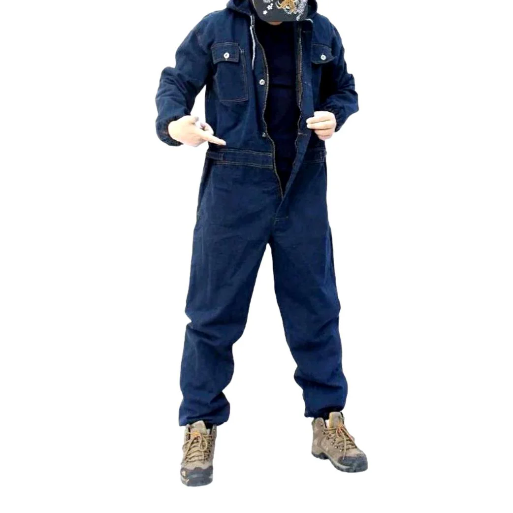 Workwear denim overall with zipper - Image 2