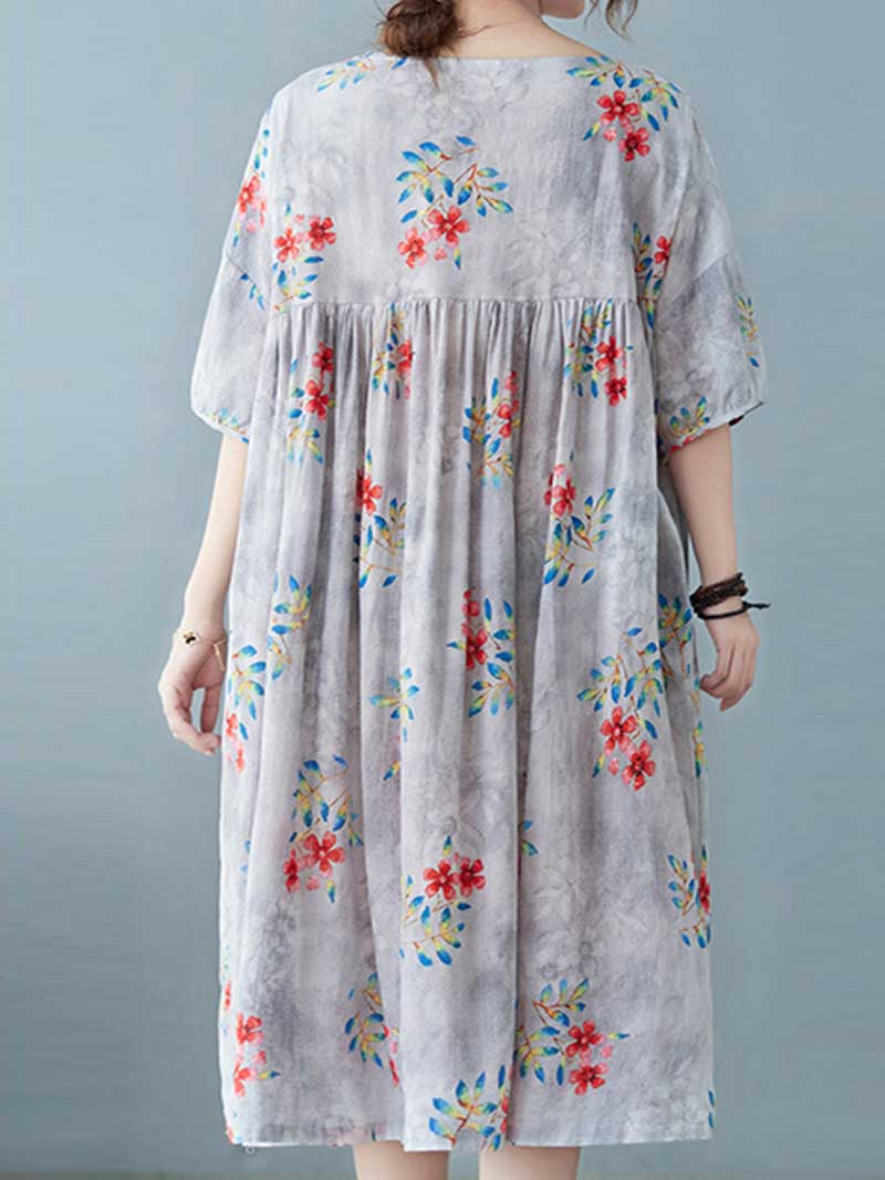 World Around Me Printed Floral Smock Dress - Image 4