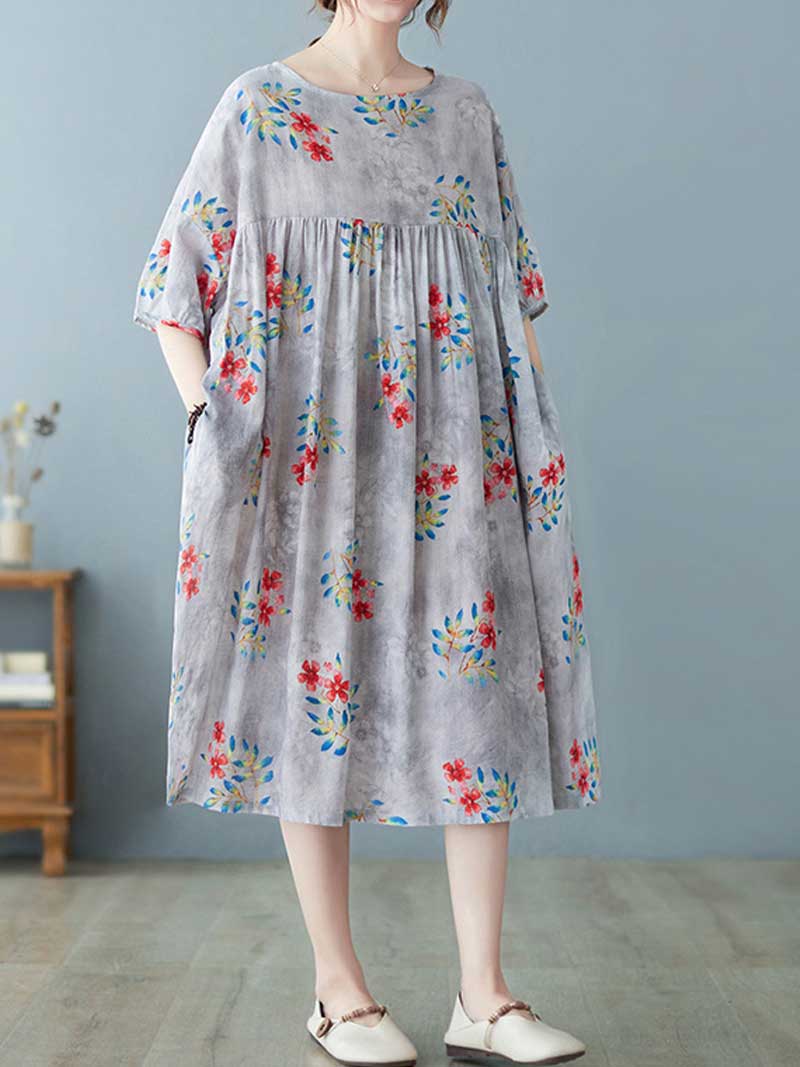 World Around Me Printed Floral Smock Dress - Image 6