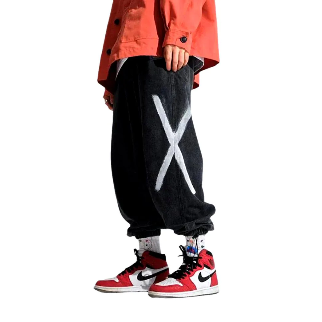 X-side print baggy men's jeans - Image 3