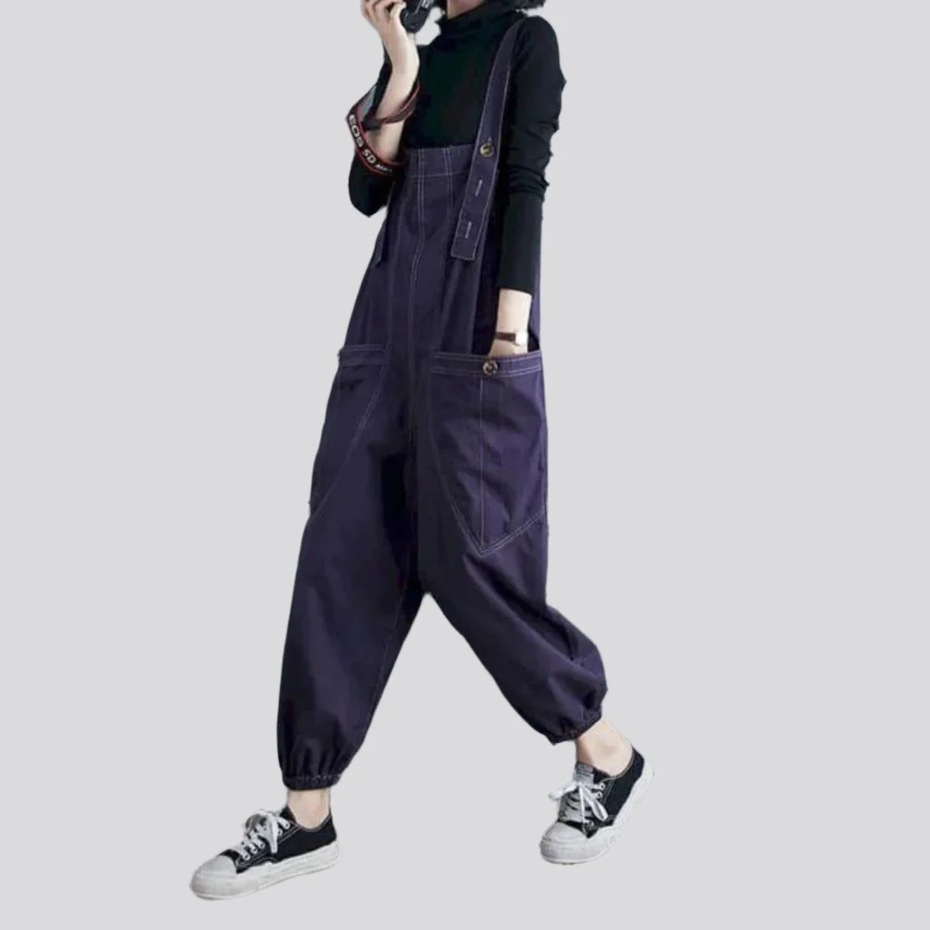 Y2k color denim jumpsuit for women - Image 3