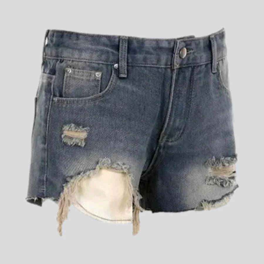 Y2k distressed jean shorts - Image 3