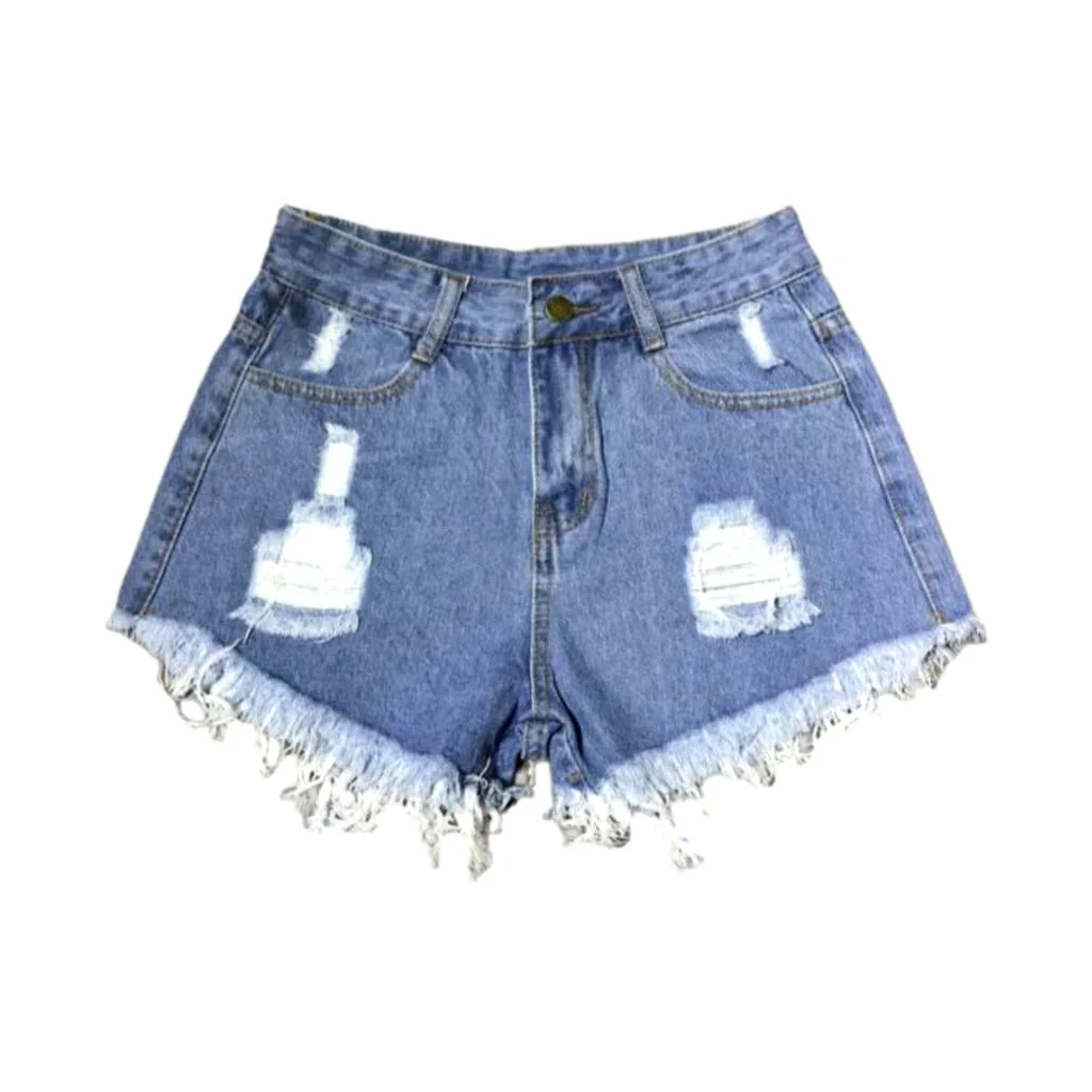 Y2k distressed women's jean shorts - Image 5