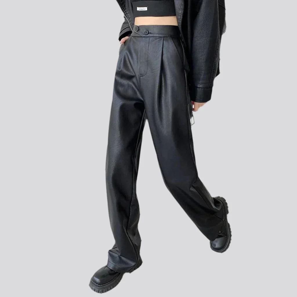 Y2k pleated-waistline women's denim pants - Image 3
