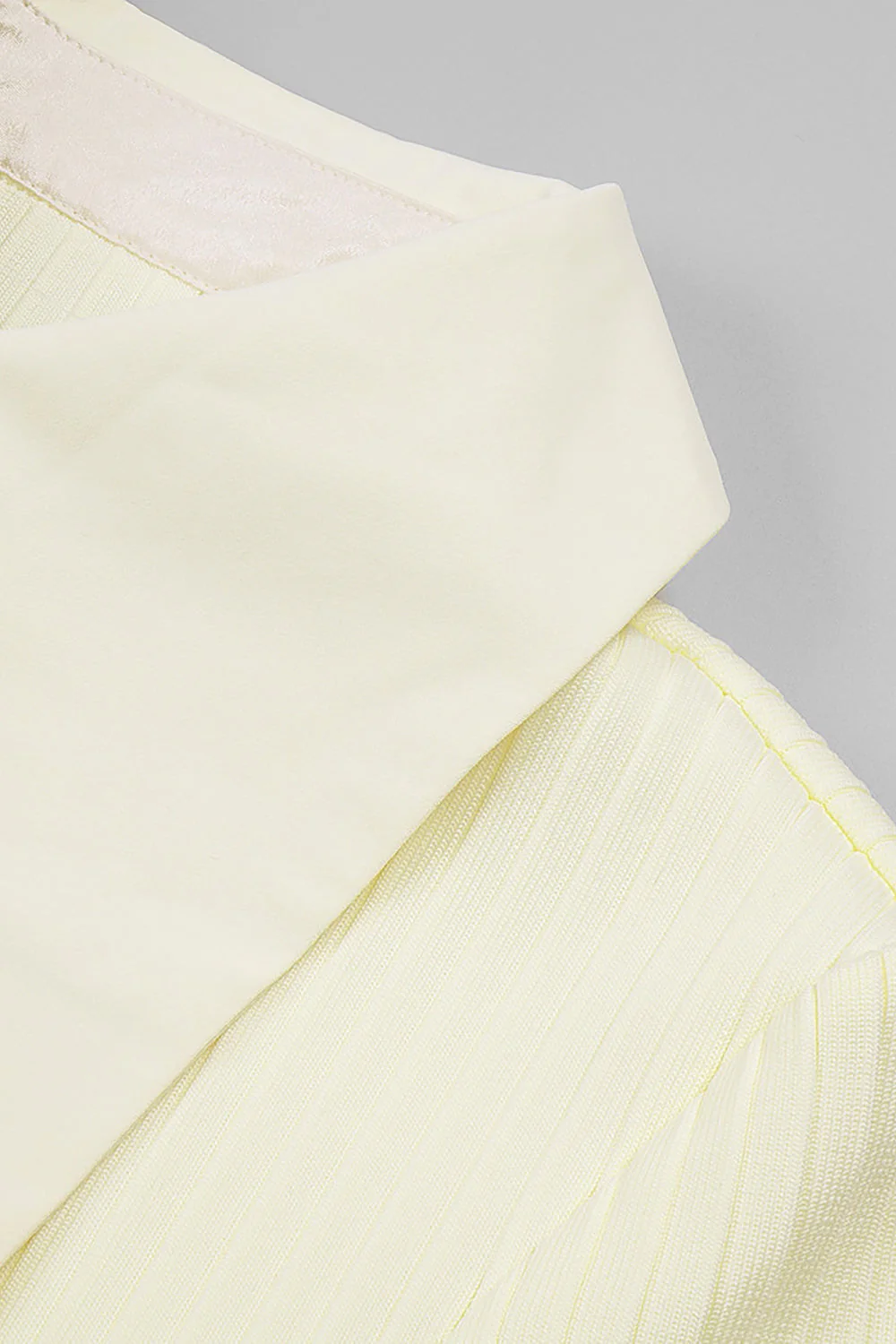 Yellow Long Sleeve STAnd COLLAR Feather Maxi Dress - Image 15