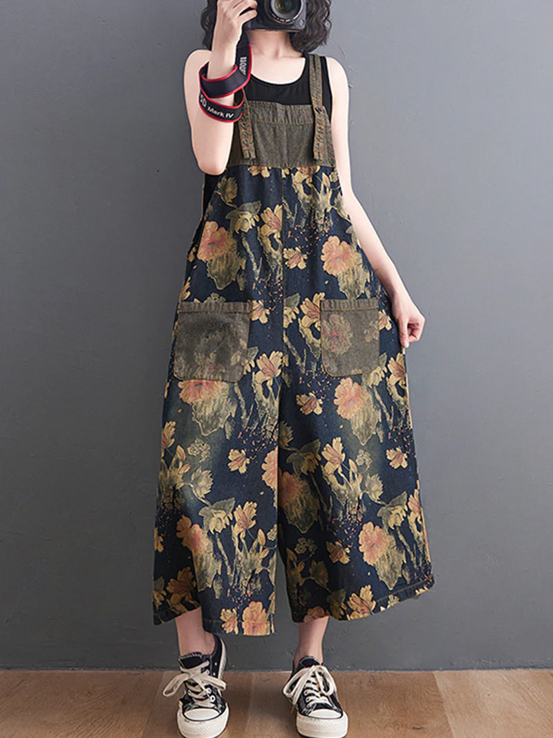 You Still Right Here Denim Overalls Wide-Leg Jumpsuit - Image 2