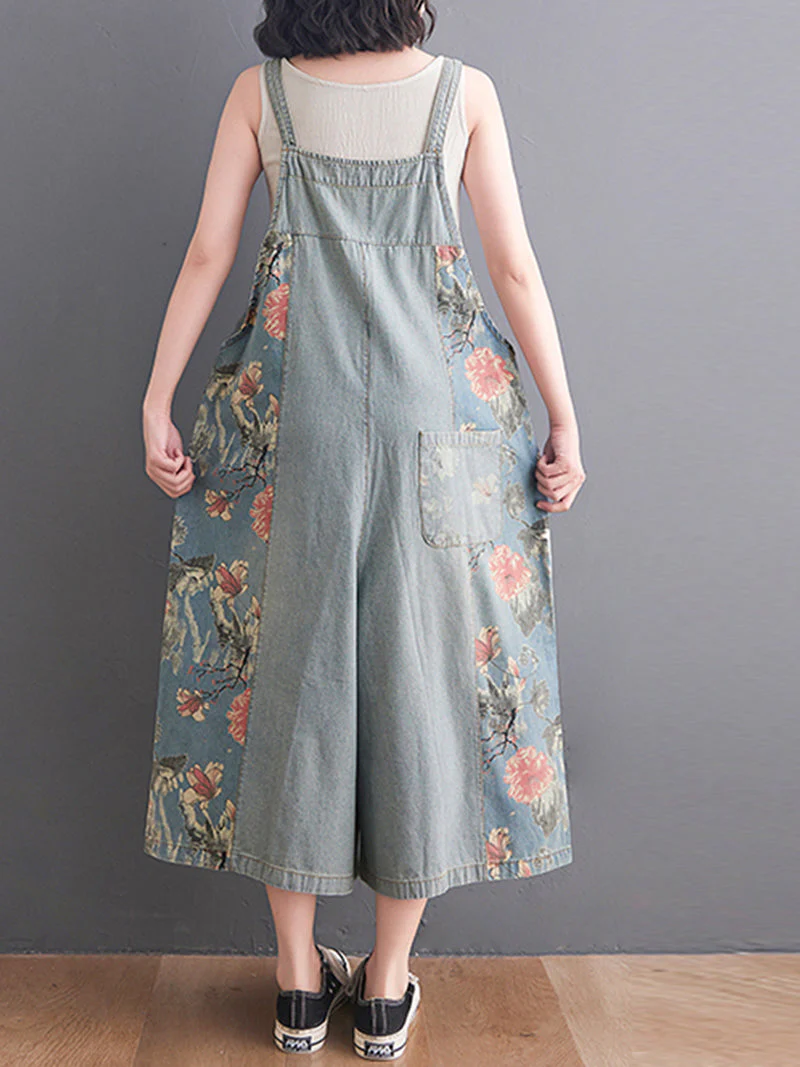 You Still Right Here Denim Overalls Wide-Leg Jumpsuit - Image 3