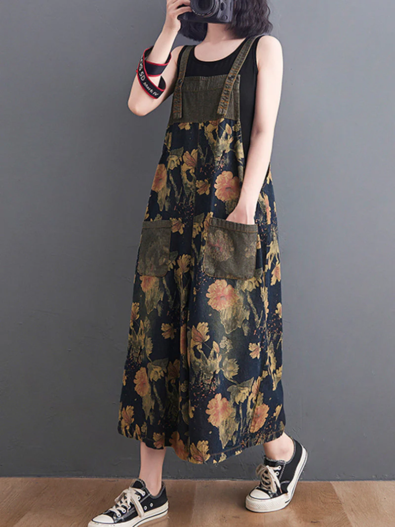 You Still Right Here Denim Overalls Wide-Leg Jumpsuit - Image 6