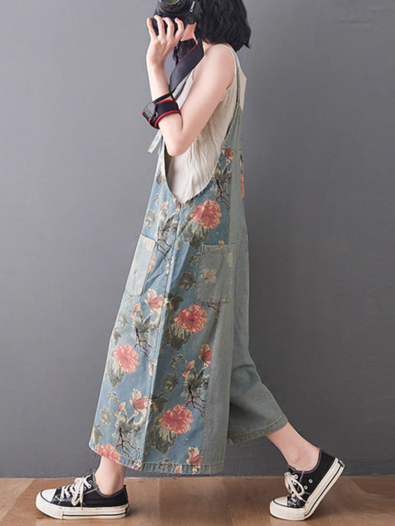 You Still Right Here Denim Overalls Wide-Leg Jumpsuit - Image 7