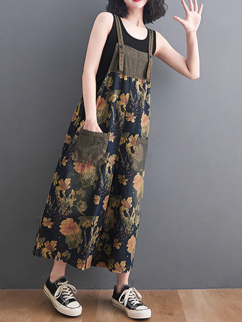You Still Right Here Denim Overalls Wide-Leg Jumpsuit - Image 8