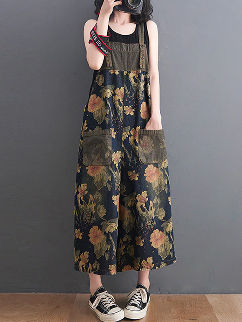 You Still Right Here Denim Overalls Wide-Leg Jumpsuit - Image 9