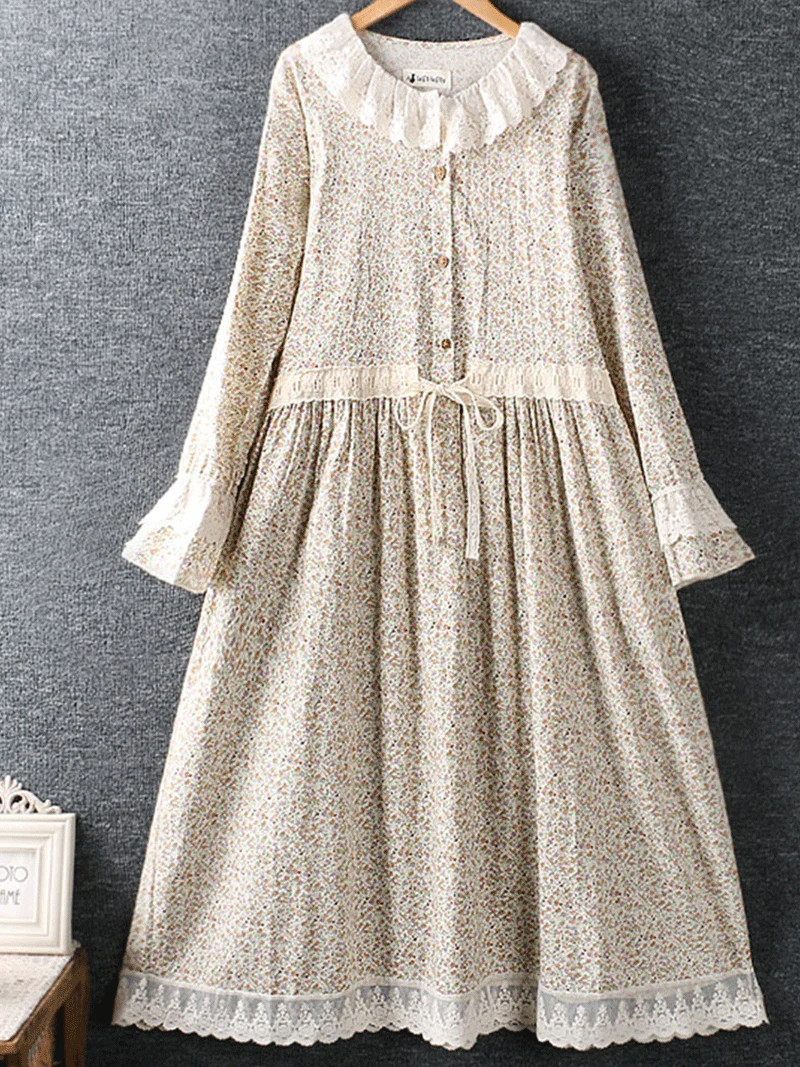 Your Love Is Deep Lace Round Neck Smock Dress - Image 2