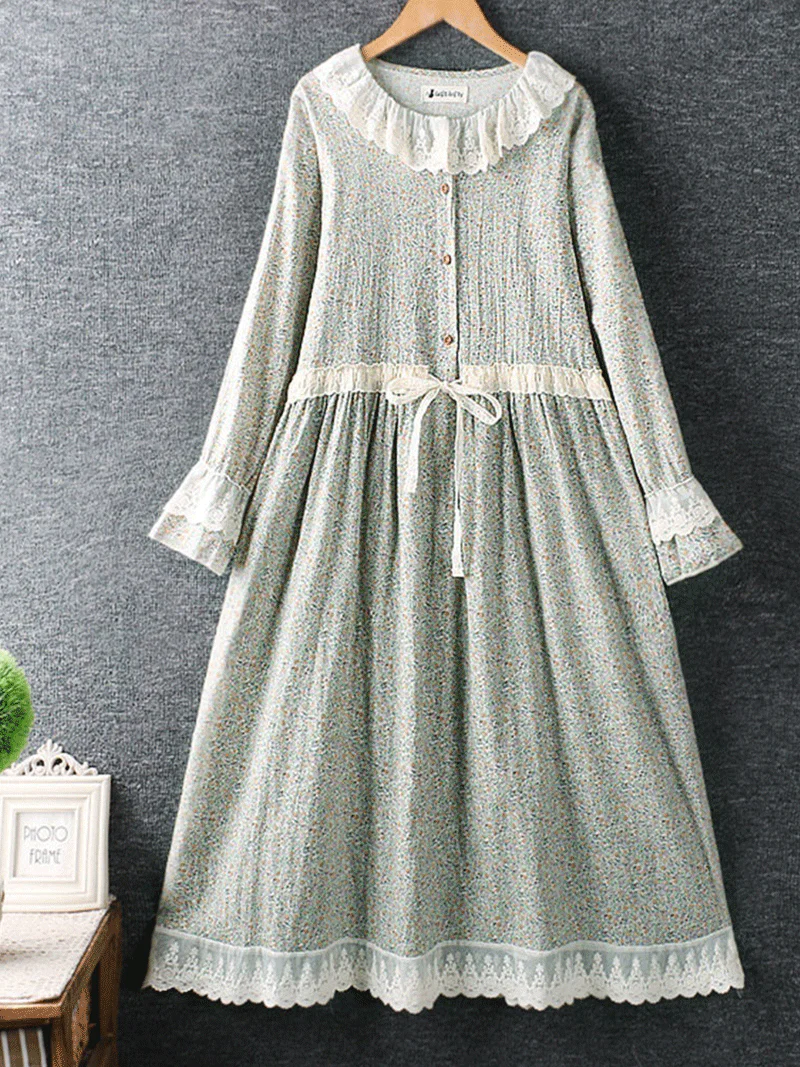 Your Love Is Deep Lace Round Neck Smock Dress - Image 3