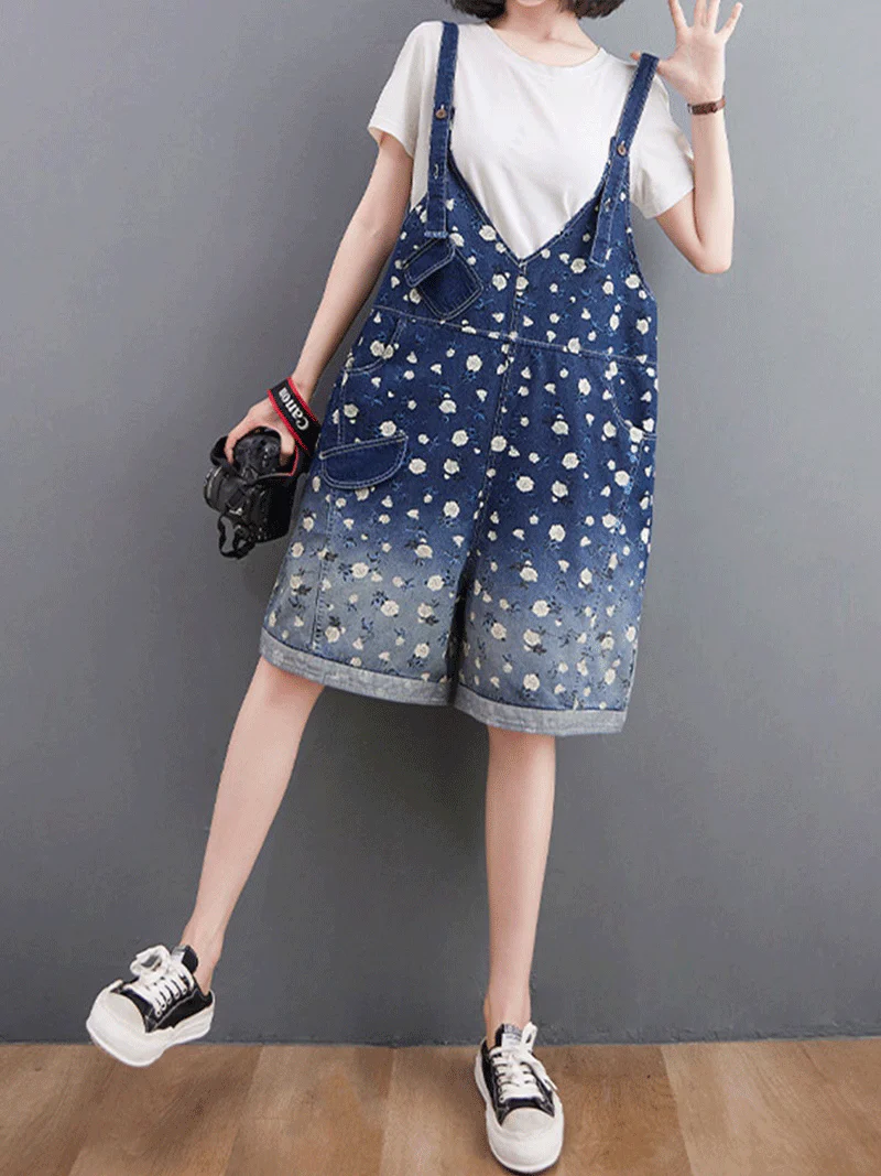 You're Destiny Printed Romper Short Dungarees - Image 9