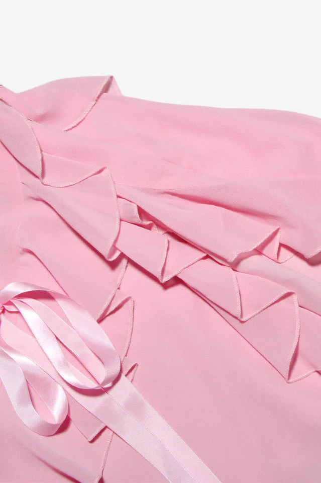 Yvonne Blush Ruffle Corset Mini Dress - Image 8